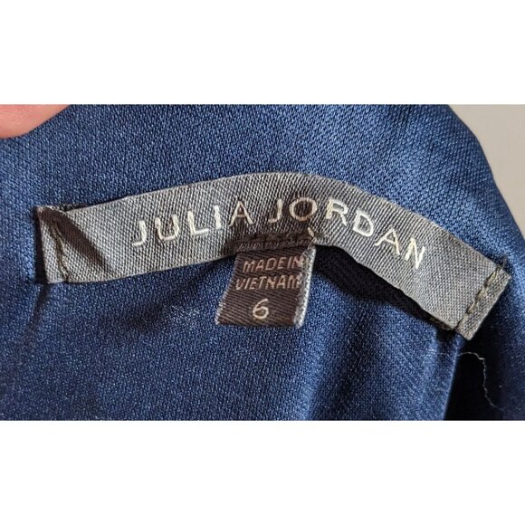 Julia Jordan Eyelet Dress Navy Blue With Ruffled Edge - Picture 5 of 6